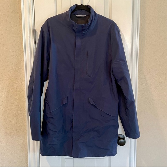 Aether Polar Trench Coat Men’s Medium Blue Waterproof Winter Parka Jacket - Picture 6 of 13